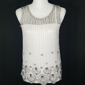 Bar III beaded sleeveless top. Size S  NWT